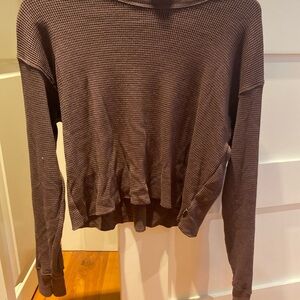 TNA mauve waffle knit long sleeve